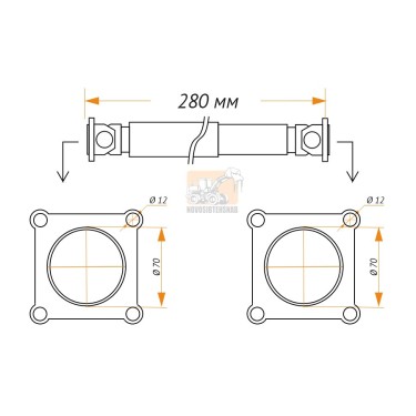 Карданный вал 280 мм ZL-20